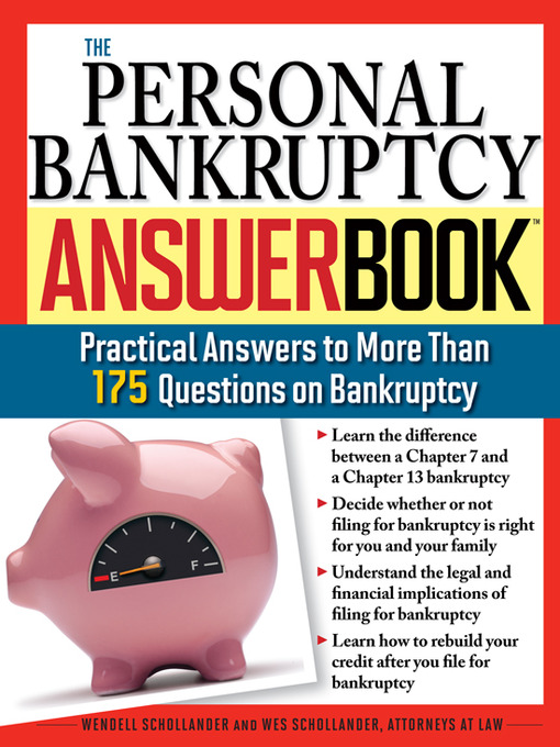 Title details for The Personal Bankruptcy Answer Book by Wendell Schollander - Available